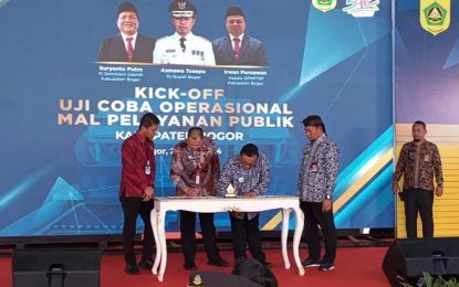 Asmawa Tosepu Resmikan Kick Off Uji Coba Operasional Mal Pelayanan Publik Kabupaten Bogor – 22/05/2024