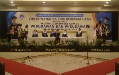 Pelepasan Siswa Yayasan Bina Bakti Nusa Bangsa Indonesia SMK Informatika Bina Generasi Kelas XII Tahun Ajaran 2023-2024 Berjalan Lancar, Meriah dan Khidmat
