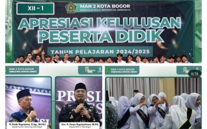 Peserta Didik MAN 2 Kota Bogor, Telah Lulus 100 Persen Sebanyak 387