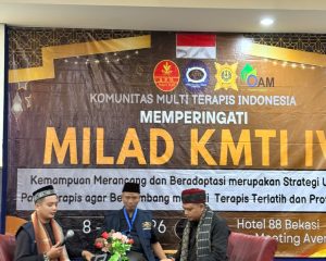 Komunitas Multi Terapis Indonesia (KMTI) merayakan Milad ke-4 pada Sabtu 8 Agustus 2026 di Hotel 88 Bekasi dengan mengusung tema,”Semangat Kebersamaan, Tasyakuran, Dan Pengabdian Melalui Bakti Sosial Terapi Bagi Masyarakat Luas